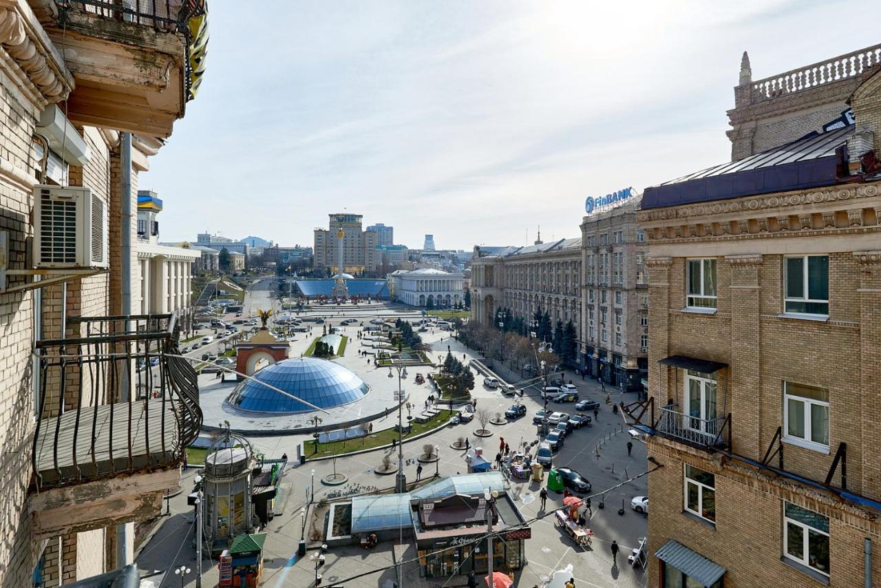 Ferienwohnung Studia Z Vidom Na Maidan Nezalejnosti Kiew Exterior foto